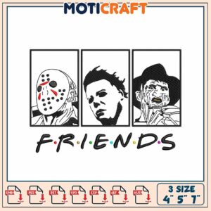Horror Movie Friends Embroidery Design