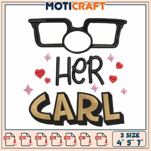 Her Carl Embroidery Design 4x5x7 Inch Her Carl Embroidery Design 4x5x7 Inch