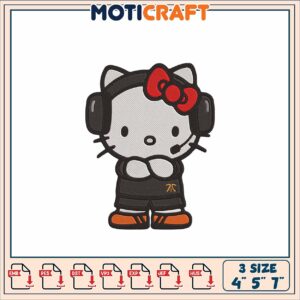 Hello Kitty Gamer Embroidery Design