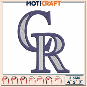 GR Monogram Embroidery Design 4x5x7 Inch