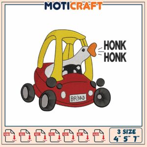 Goose Car Embroidery Design 4x5x7 inch