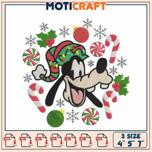 Goofy Christmas Embroidery Design