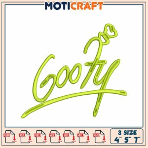Goofy Embroidery Design 4x5x7 Inch