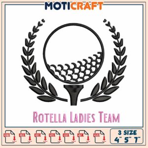 Golf Embroidery Design Rotella Ladies Team