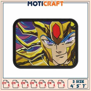 Gold Saint Embroidery Patch 4x7 Inch
