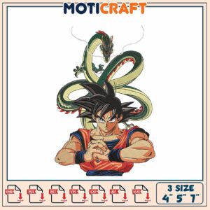 Goku Dragon Embroidery Design