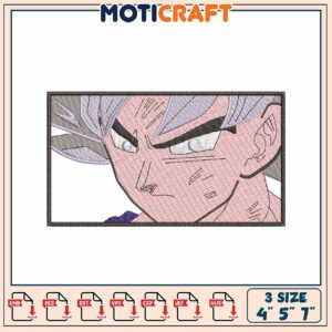 Goku Embroidery Design 3 Sizes