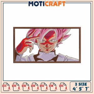 Goku Black Embroidery Design 4x5x7 Inch