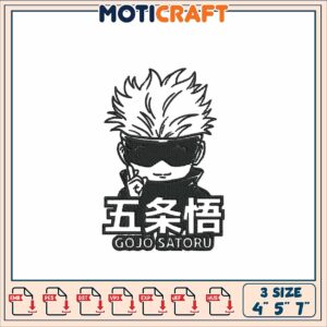 Gojo Satoru Embroidery Design