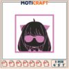 Girl with Sunglasses Embroidery Design