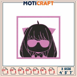 Girl with Sunglasses Embroidery Design