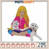 Girl with Dogs Embroidery Design