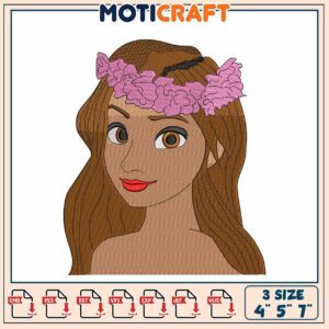Girl with Flower Crown Embroidery Design