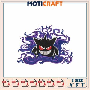 Gengar Embroidery Design 3 Sizes 4x5x7 Inch