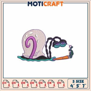 Gary the Snail Embroidery Design