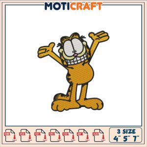 Garfield Embroidery Design 4x5x7 Inch