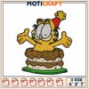 Garfield Birthday Cake Embroidery Design
