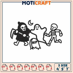 Fun Halloween Themed Embroidery Design for Creative Projects