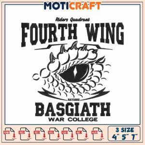 Fourth Wing Basgiath Embroidery Design