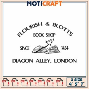 Flourish & Blotts Embroidery Design