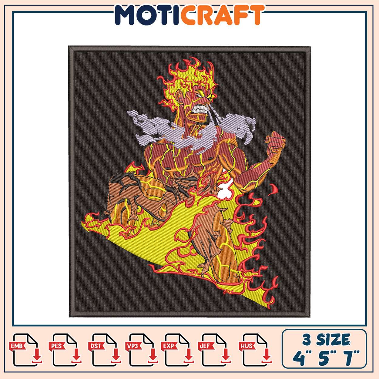 Flaming Figure Embroidery Patch Flaming Figure Embroidery Patch