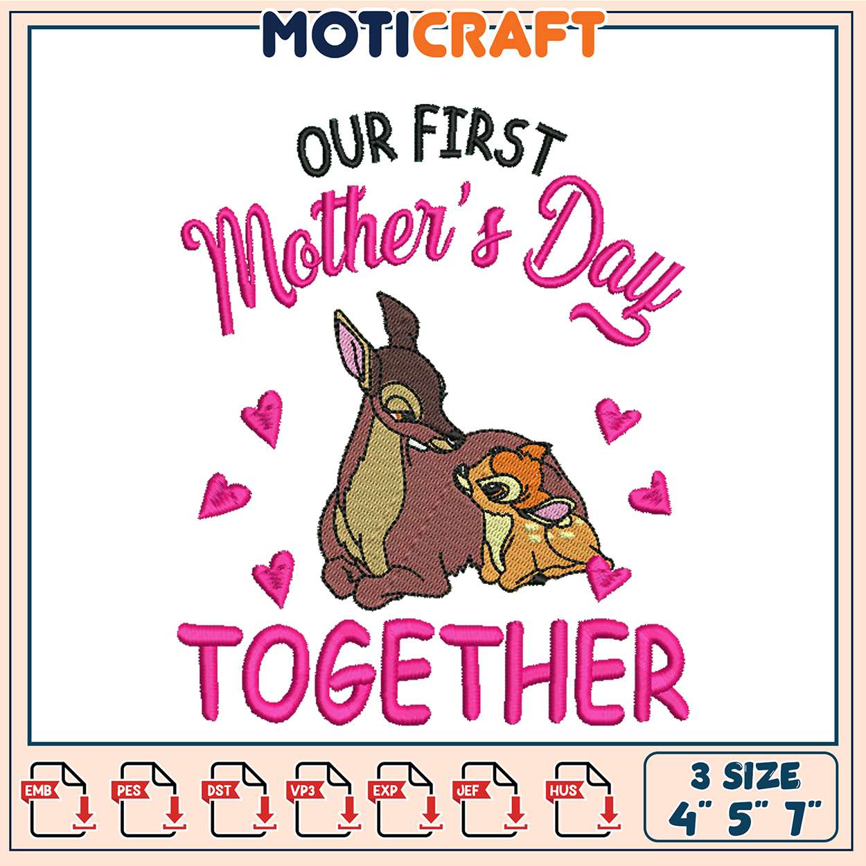 First Mothers Day Embroidery Design First Mothers Day Embroidery Design