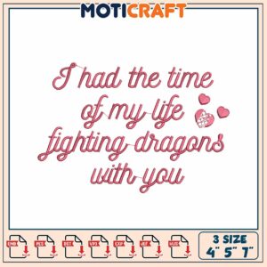 Fighting Dragons Embroidery Design