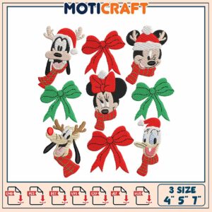 Festive Holiday Embroidery Designs with Mickey and Friends Set
