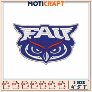 FAU Owl Embroidery Design 3 Sizes