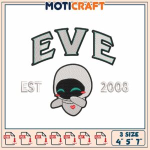 Eve Embroidery Design 3 Sizes