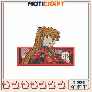 Evangelion Asuka Embroidery Patch 3 Sizes