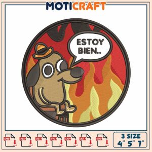 Estoy Bien Dog Embroidery Design