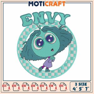 Envy Monster Embroidery Design 4x5x7 Inch