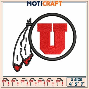 Embroidery Pattern Utah U Logo Native American Style Design