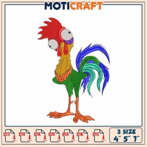 Embroidery Rooster Design 4x5x7 Inch