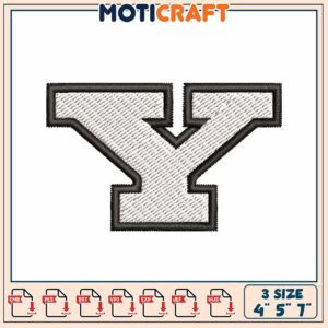 Embroidery Letter Y Design 4x7 Inch
