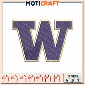 Embroidery Letter W Design 4x5x7 Inches