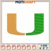 Embroidery Letter U Design 3 Sizes 2 Embroidery Letter U Design 3 Sizes