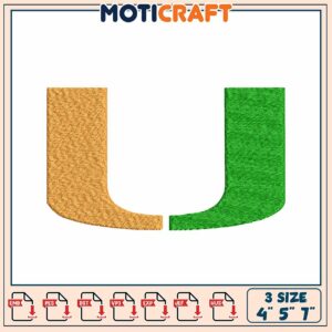 Embroidery Letter U Design 3 Sizes