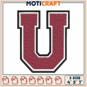 Embroidery Letter U 3 Sizes 4x5x7 inch