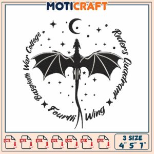 Embroidery Design Dragon Basgrat War College Fourth Wing Art