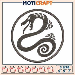 Embroidery Design Coiled Serpent Patch