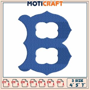 Embroidery Design Blue Letter B - 3 Sizes