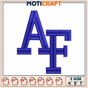 Embroidery Design AF Letters 3 Sizes