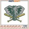 Elephant Baseball Embroidery Design