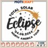 Eclipse 2024 Total Solar Embroidery Design for North America Tour