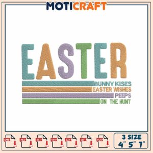 Easter Embroidery Design 4x5x7 inch