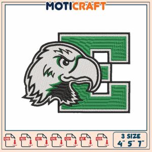 Eagle Letter E Embroidery Design 4x5x7 Inch
