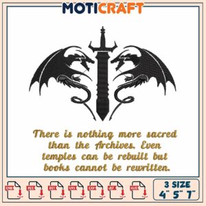 Dragon Sword Embroidery Design