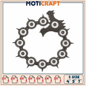 Dragon Symbol Embroidery Design 4x5x7 Inch